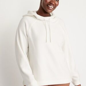 Old Navy Women's White Fleece Hoodie